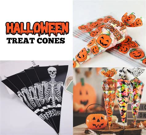 Halloween Cello Treat Cone Bags Fancy Gift Wrap