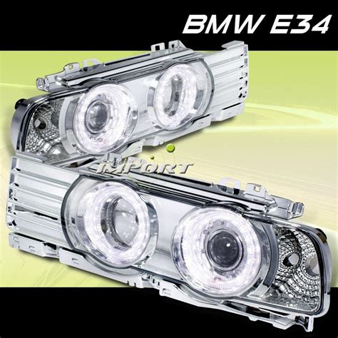 Purchase BMW 88 94 BMW E34 540 535I CHROME DUAL HALO PROJECTOR