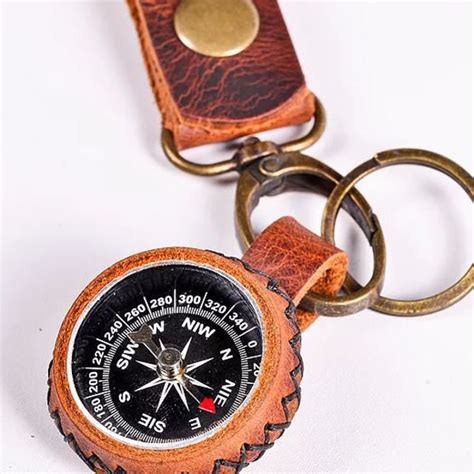 Engraved Compass Keychain Etsy