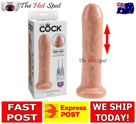 Genuine King Cock Uncut Cock Slide Skin Dildo Flesh Dong Sex Toy