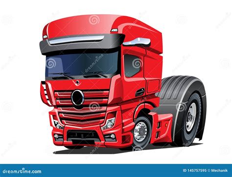 Cartoon Semi Truck Isolated on White Background Stock Vector ...