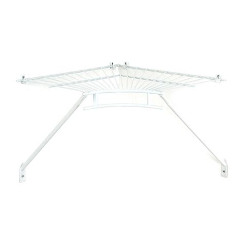 Closetmaid Ventilated Wire Corner Shelf With Hardware Vinyl Coated