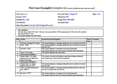 Test Case Template Business Mentor