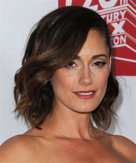 Natalie Brown Medium Wavy Formal Hairstyle Dark Brunette Hair Color