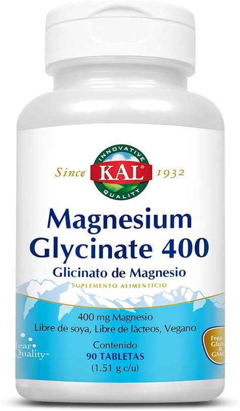 KAL Magnesium Glycinate 400 Glicinato De Magnesio 400 Mg Amazon