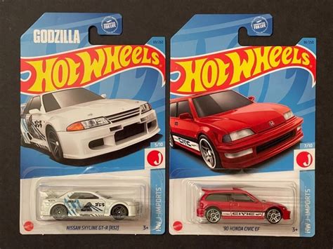 Hot Wheels Nissan Skyline Gt R R Godzilla Hw J Imports Honda Civic Eur