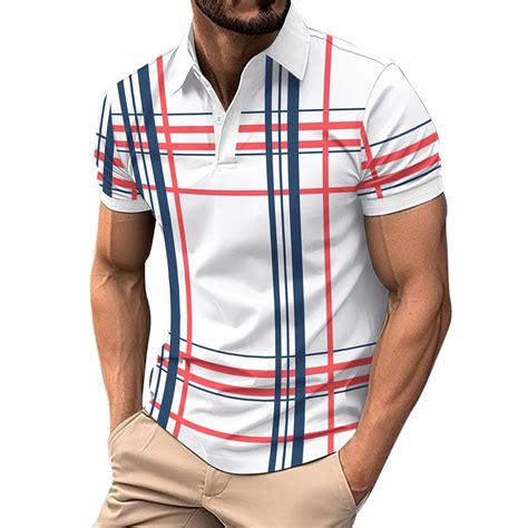 Hfolob Men S Polo Shirt Male Button Turndown Collar Short Sleeve Sports