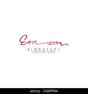 E M EM Initial Letter Handwriting And Signature Logo A Concept