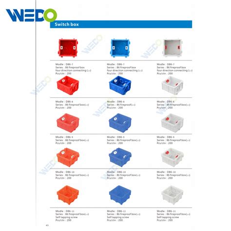 Hot Sale D86-8 Blue British Switch Fireproof Box /pvc Material Panel ...