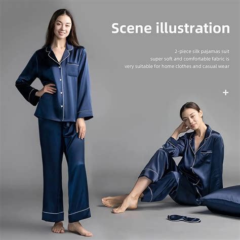 Shiny Plain Dyed Female Loungewear Silk Hot Sales Long Sleeve 2 Pcs Pajamas Sleepwear Silk Set