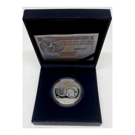 España 2007 10 Euro Proof Plata V Aniversario del Euro Pórtico