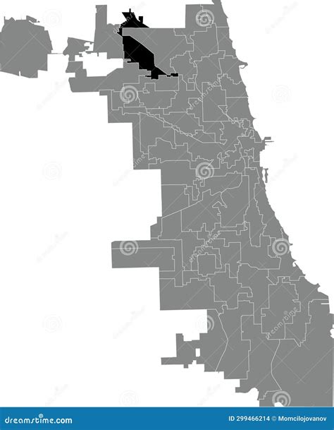 Locator Map Of The Ward 45 Chicago City Council Stock Vector