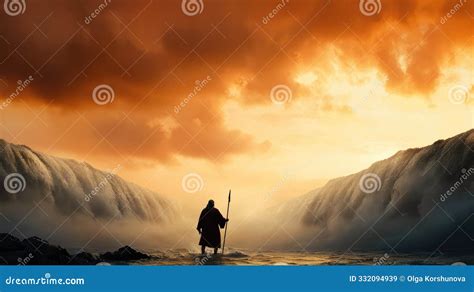 Moses Parting the Red Sea in Epic Biblical Scene Stock Image - Image of ...