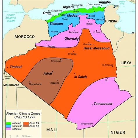 Climate Zones In Algeria Cnerib 1993 Download Scientific Diagram