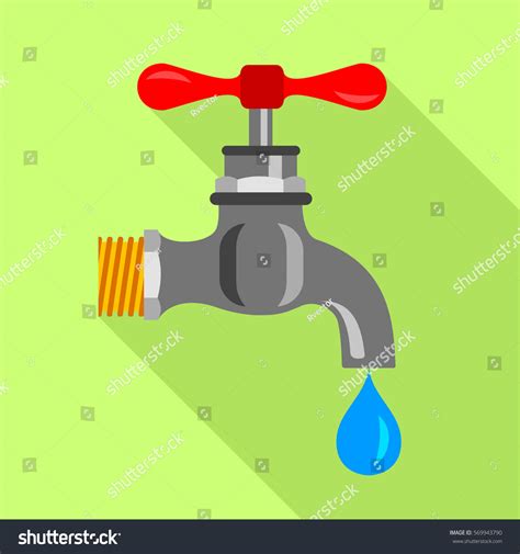 Dripping Tap Icon Flat Illustration Dripping Stock Vector (Royalty Free ...