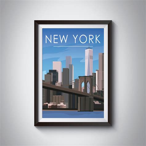 New York City Travel Poster Instant Download Etsy