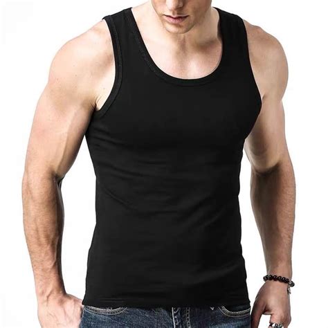 1pcs Cotton Plus Size Sleeveless Shirts Tank Top Men Fitness Shirt Mens