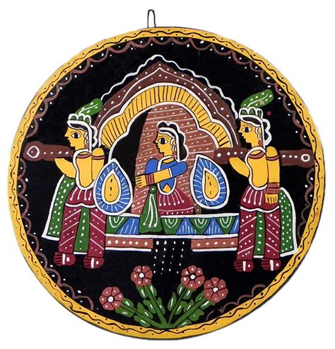 Princess On A Palki Wall Hanging Folk Art Paintings Tikuli