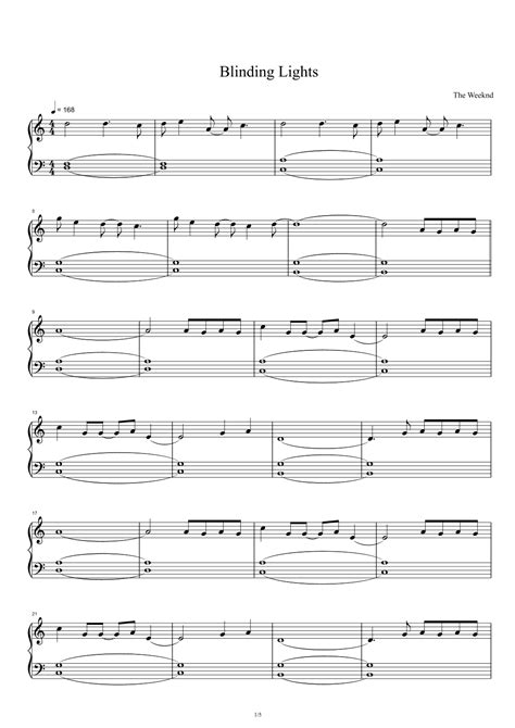 Blinding Lights Arr The Weeknd Sheet Music The Weeknd Piano Solo