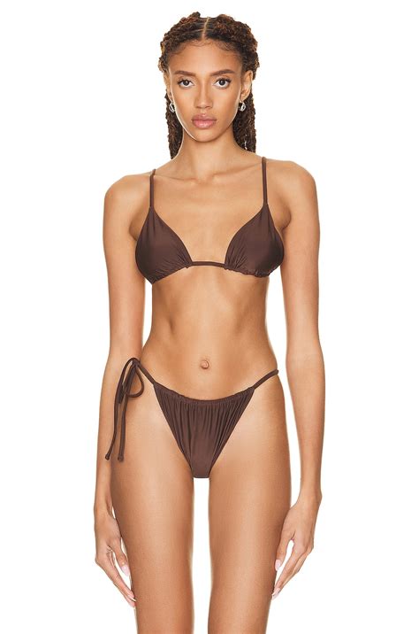 SIR Jeanne String Triangle Bikini Top In Chocolate FWRD