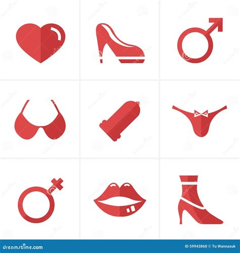 Flat Icon Sex And XXX Icons Set Stock Illustration Illustration Of Erotica Education
