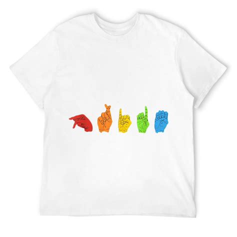 Sign Language Lgbt Q Pride Gay Rainbow Deaf Asl Mute Ally T Shirt Walmart