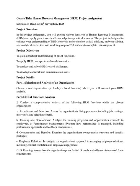 Hrm Project Pdf