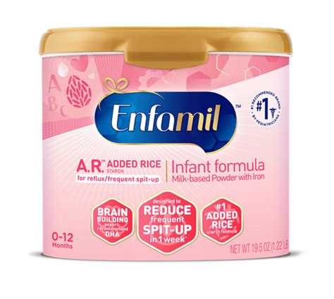 Enfamil A.R.™ Infant Formula with Added Rice - Powder - 19.5 oz Tub - Online | Enfamil