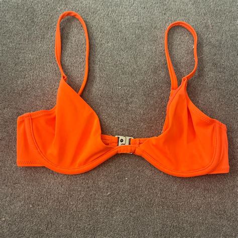 Primark Coral Bikini Top Size Worn Once Depop