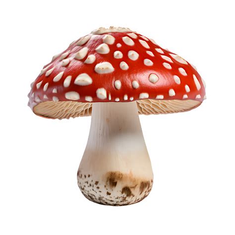 Poisonous Mushroom Isolated On Transparent Background Red And White