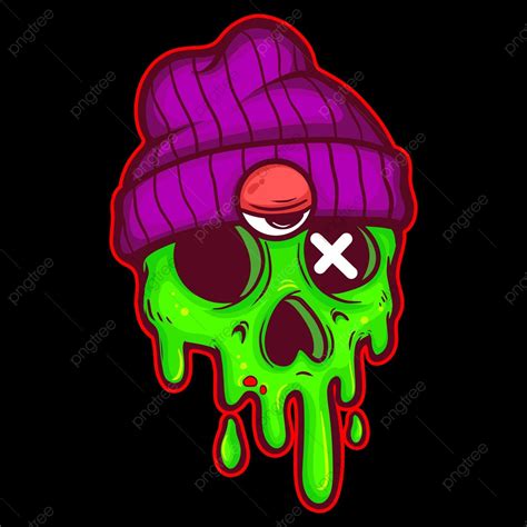 Desenho De Caveira Drippy PNG Personagem De Desenho Animado Design