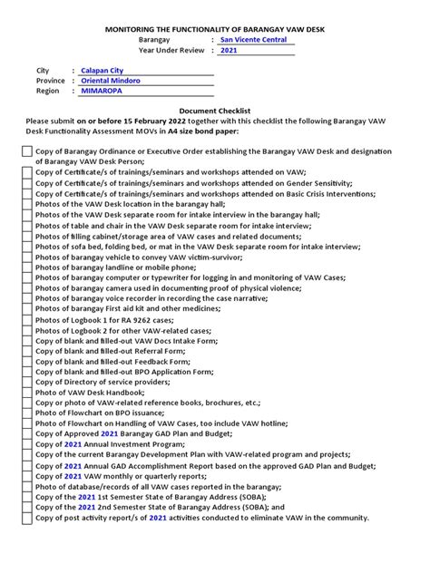 Vaw Desk Functionality Document Checklist Pdf Desk Computing
