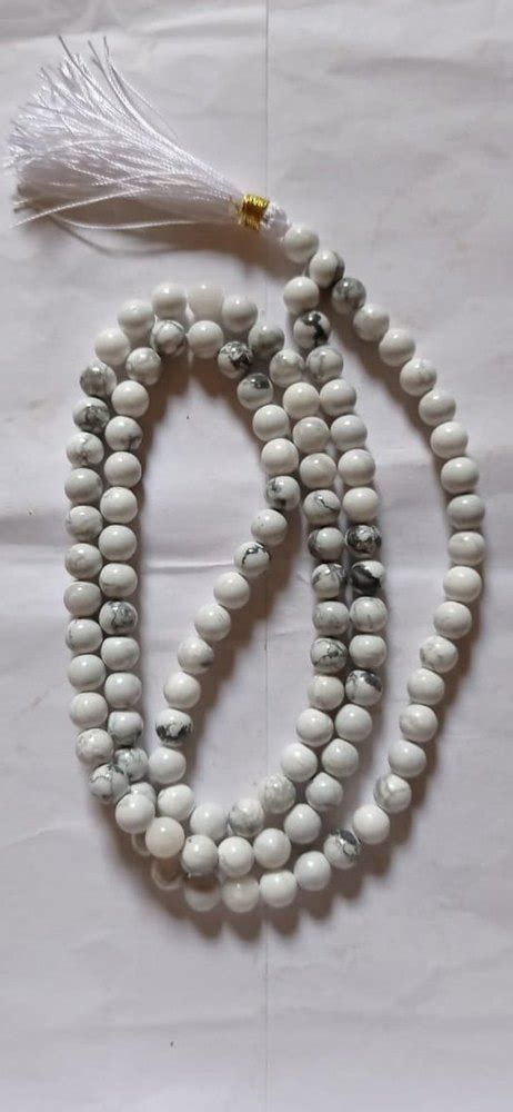 White Howlite Mala Shape Roundel Size Mm At Piece In