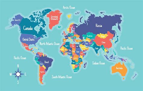 Download Colorful World Map Concept Background With Country Names For Free In 2024 Vector Art