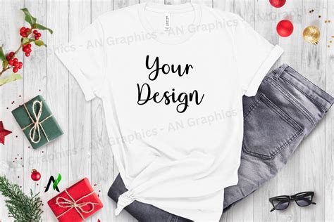 White Christmas Bella Canvas Mockup Graphic By AN Graphics Creative