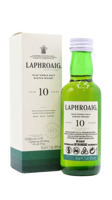 Laphroaig Islay Single Malt Miniature 10 Year Old Whisky 5cl 55 7