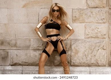 Sexy Blonde Model Perfect Tanned Body Stock Photo Shutterstock