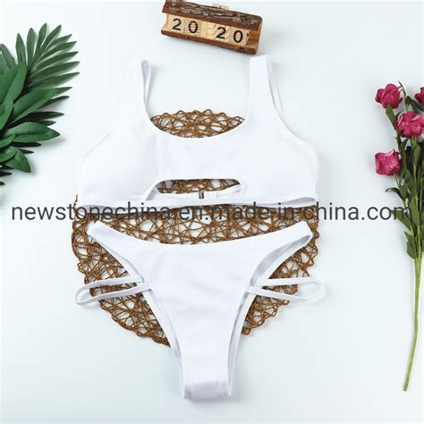 New Bikini Pit Strip Fabric Chest Pad Gather Solid Color Hollow Female Swimsuit Bikini