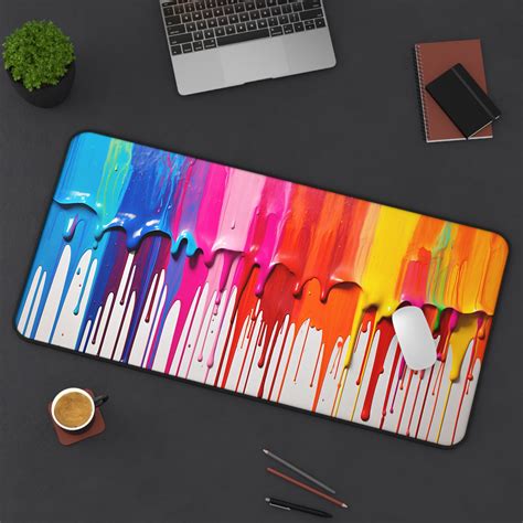Dripping Paint Desk Mat Cloroful Mousepad Artistic Desk Mat Abstract
