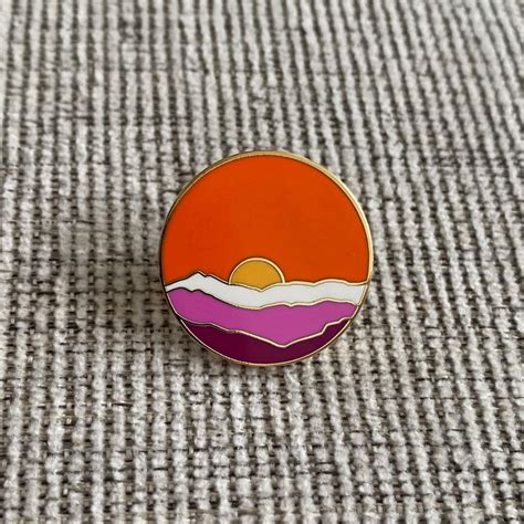 Lesbian Pin Subtle Lesbian Pride Sunrise Enamel Pin Etsy