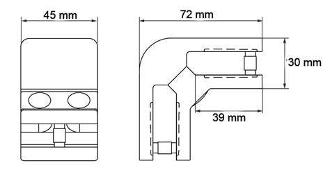 Кутовий тримач 45х72мм, AISI 304, ШЛІФ RX Ukraine