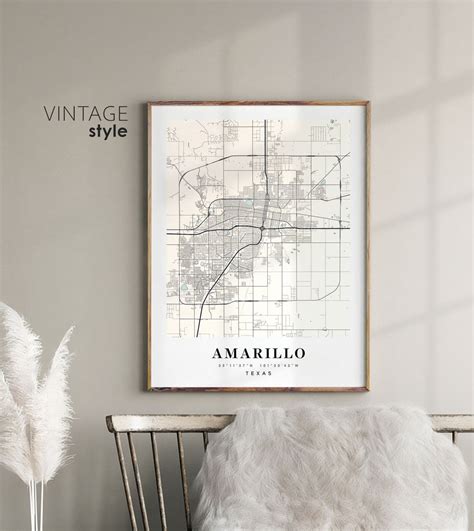 Amarillo Texas Tx Map Amarillo City Map Amarillo Print Amarillo