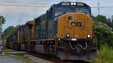 Csx 4540 Leads Ballast Train Csx W083 Plus Up Power Trailing On B621