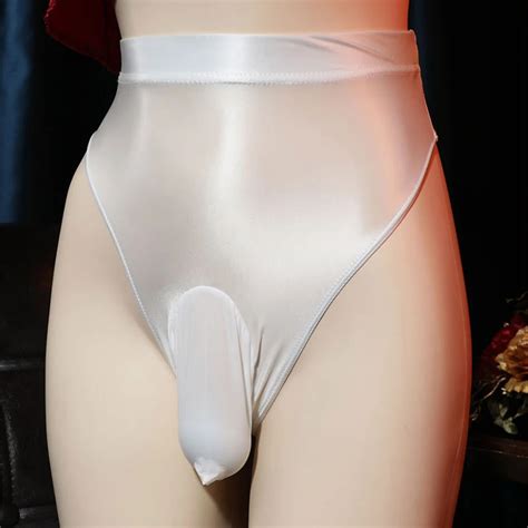 G String Sexy Pour Hommes Sous V Tement Brillant Taille Haute Avec Pochette Lingerie Rotique