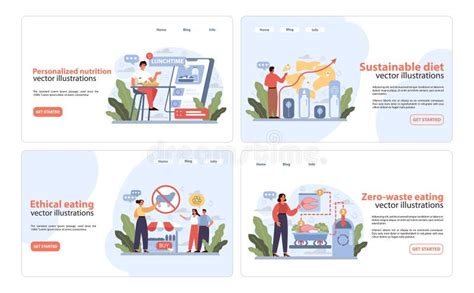 Dietary Trends Web Banners Set Engaging And Informative Vector
