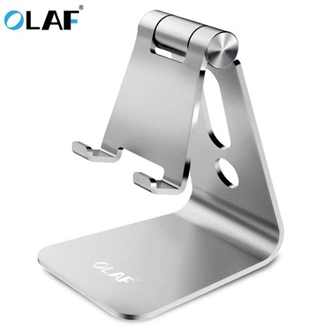 OLAF Universal Aluminum Alloy Phone Stand Holder Adjustable Cell Phone Stand Charging Hole ...