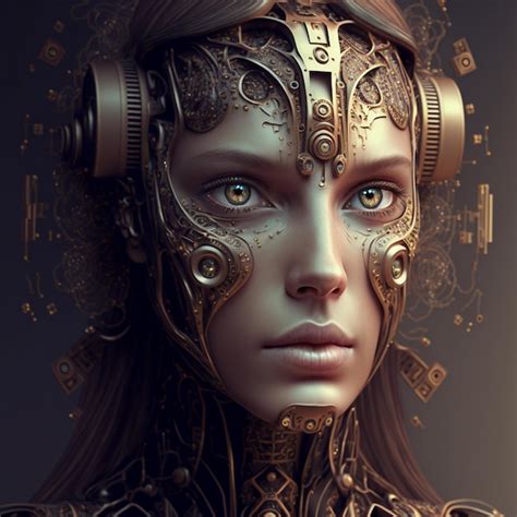 Premium Photo Portrait Beautiful Robotic Woman Artifical Intelegent