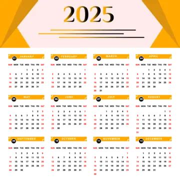 Kalender Dengan Gaya Geometris Hitam Dan Kuning Vektor Kalender