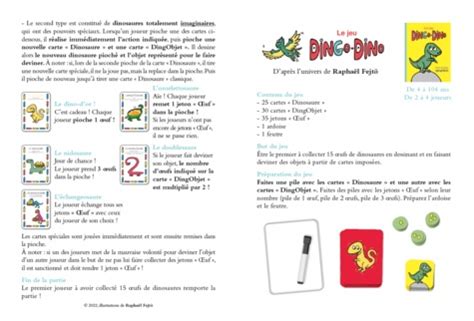 Les p tits dicos Le jeu Dingo Dino de Raphaël Fejtö Livre Decitre