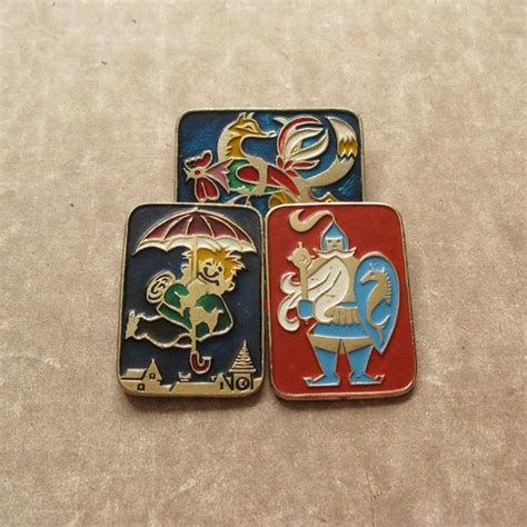 Vintage Cartoon Characters Pins 80s Pins Fairy Tale Gem